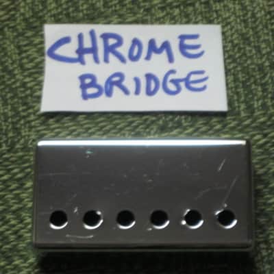 lightly used (has less than light average wear) genuine Gibson PRPC-015 Chrome Bridge Humbucker Cover - BRIDGE pole spacing: 52mm image 1