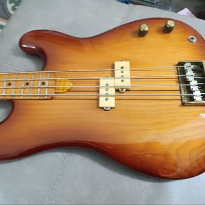 Fernandes FPM Stone Logo 70 Neck through precision style 1979-1982 - Cherryburst - Made in Japan image 2