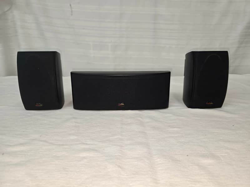 Polk RM-6751 Bookshelf Speakers & RM6752 Center Speaker - Black image 1