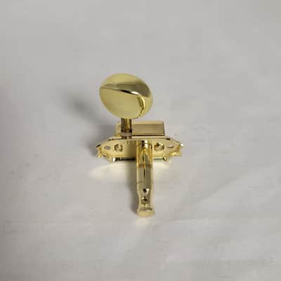 Gold vintage Kluson style tuning key with oval metal button 2010s - Gold image 3