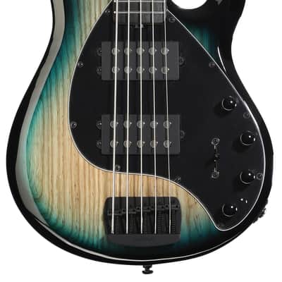 Ernie Ball Music Man StingRay 5 Special HH 5-string Electric Bass Guitar - Mean Blue Burst  Ebony Fingerboard image 2