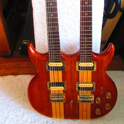 Cort Double Neck Guitar, Late 1970's, Japan, Neck Thru Body, 6 & 12 Necks. Case image 11