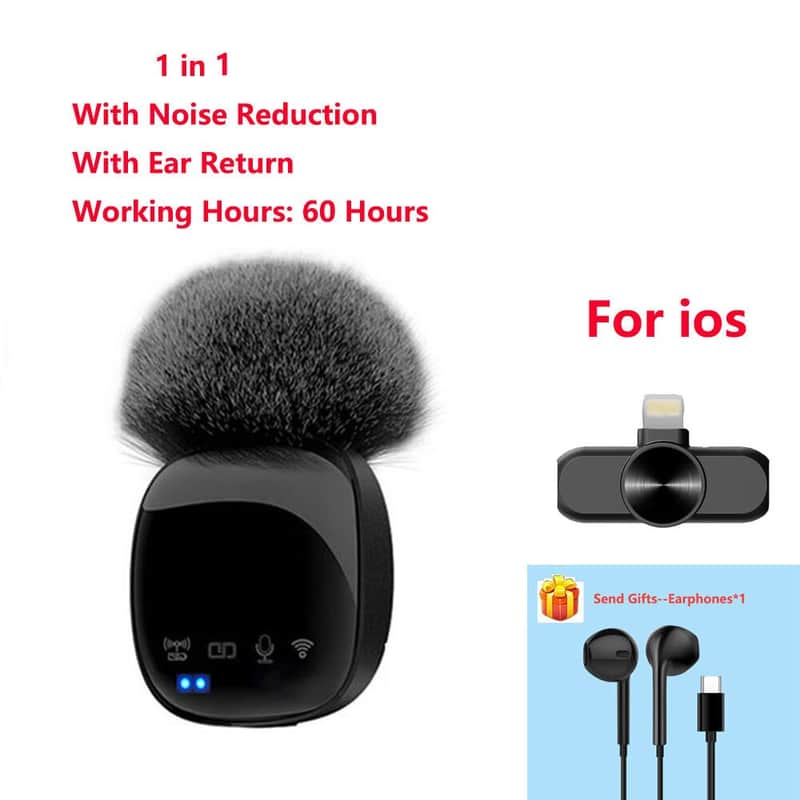 Wireless Lavalier Microphone HD Portable Audio Video Recording Mini Microphone for iPhone Android Live Gaming Phone Microphone image 1