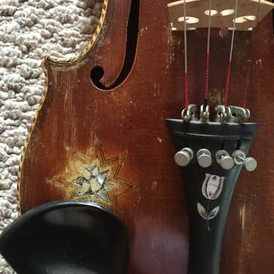 Early 1900's Vintage Gypsy Violin with Beautiful Inlay Detail image 10