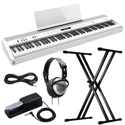 Roland FP-60X Digital Piano - White KEY ESSENTIALS BUNDLE