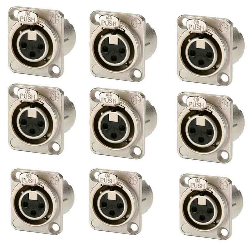 9 Neutrik 3 Pin XLR Mic Female Rack or Floor Box Panel Connectors image 1