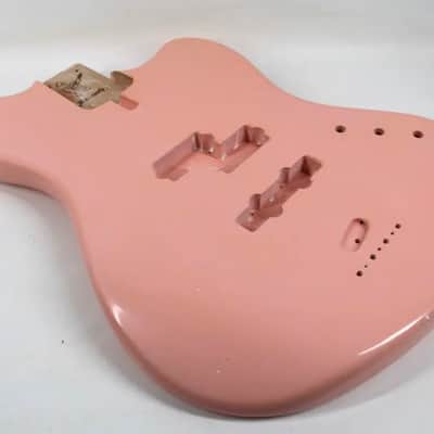 MJT/Warmoth Lightweight Warmoth Jazzmaster V5 Bass Body 2023 - Aged Nitro Shell Pink image 2