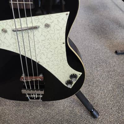 Used Kay Vintage Reissue K5970VBK Jazz Special Bass by Roger Fritz - Black w/ Hardshell Case image 3