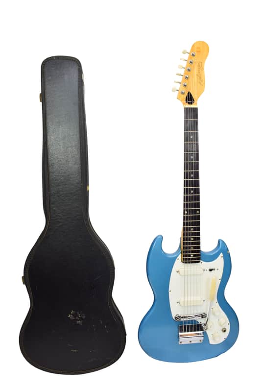 Vintage 60's Kalamazoo by Gibson KG-2A Electric Guitar, Las Vegas Blue w/ Gibson Chipboard Case image 1