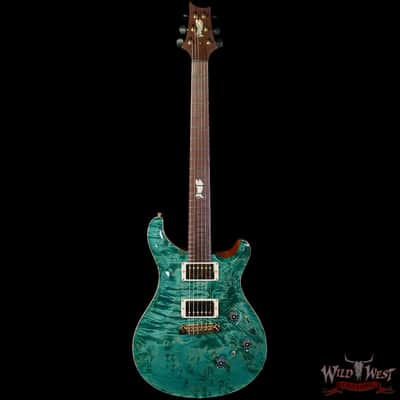 Paul Reed Smith PRS Private Stock # 11320 Custom 24 Piezo Stoptail Burl Maple Top Madagascar Rosewood Fingerboard Bahamian Blue 7.95 lbs image 3