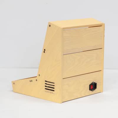2 Many Synths 10U 60HP solid ash Eurorack case with YELLOW coloured linseed oil and GOLD rails 2024 - Yellow coloured linseed oil image 10