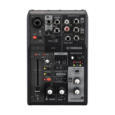Yamaha AG03MK2 B Black 3-Channel Mixer/USB Interface for IOS/Mac/PC image 1