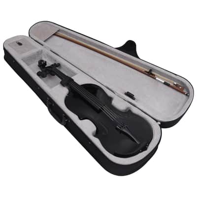 Cxxss Violin Full Set with Bow and Chin Rest Black 4/4-Black image 2