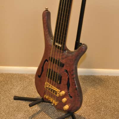 Warwick One Of A Kind Infinity V Custom Shop Fretless Bass Guitar - AAAA Birdseye image 3