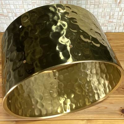 Hammered Brass 8x14 Snare Drum Shell Predrilled 4.5" image 3