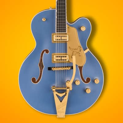 Gretsch Falcon Hollow Body Electric Guitar (Cerulean Smoke) image 7