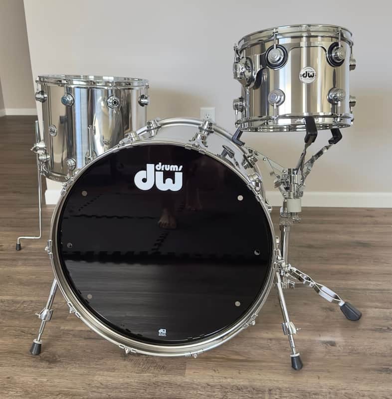 Rare DW Collector’s Series Stainless Steel 3-Piece Drum Set image 1