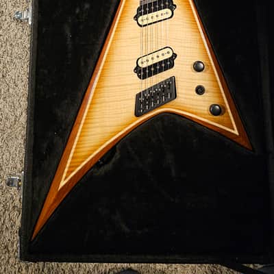 Ormsby Metal V GTR 6 Run 9 Iced Tea Burst Multiscale Fanned Fret w/ Hardshell Case image 1