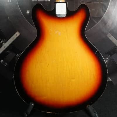 Teisco 1424 Vintage MIJ Semi-Hollow Electric Guitar Sunburst w/ Tremolo – Japan 1960s image 12