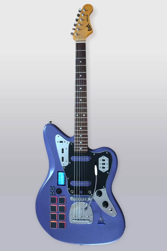 2021 LuK Guitars Jaguar with AKAI MPX8, handmade in Germany, purple blue