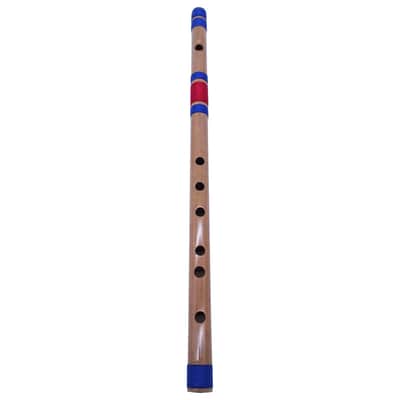 Zaza Percussion- Professional 6 Holes Polished Bamboo Flute Scale B 19.75'' (Indian Flute) W/Carry Bag image 3