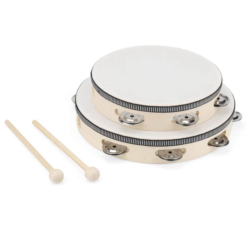 2025 Unbranded 2 Pack 2 Sizes Wooden Tambourine, 8 Inch & ...