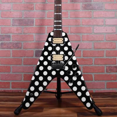 Jackson USA Randy Rhoads Tribute Flying V Black With White Polka Dots 1999 w/OHSC image 5