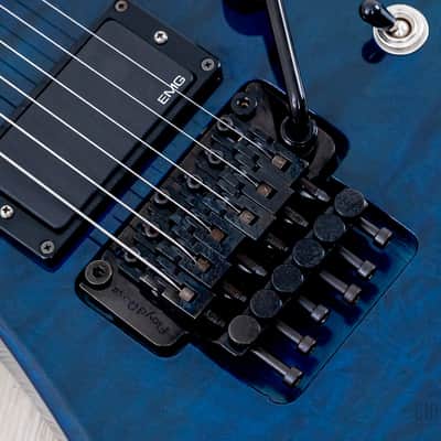 2001 Jackson Stars Japan Pride Kelly J.P. KE/E-230 Trans Blue Quilt Top w/ EMG, Floyd Rose, Case & Tags image 8
