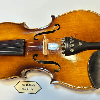 Vintage 4/4 adult violin 1913-1920 - original finish - labeled image 2