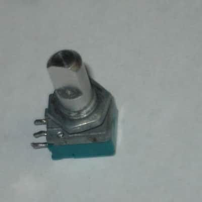used (is fine / works fine) BOSS / ALPS potentiometer, 50 3A 03 5V, D Shaft, JAPAN, 1990s - 2010s - POT: blue, silver / NUT: gray (NO pedal, NO knob, NO other items) teal, square image 13