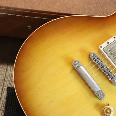 2008 Gibson Custom Shop Les Paul R8 1958 Historic Reissue Electric Guitar Iced Tea Burst + HSC COA image 4