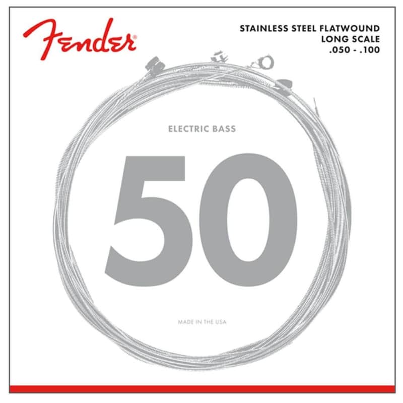 Fender 9050ML Stainless Steel Flatwound 4-String Bass Guitar Strings, Medium Light 50-100 image 1