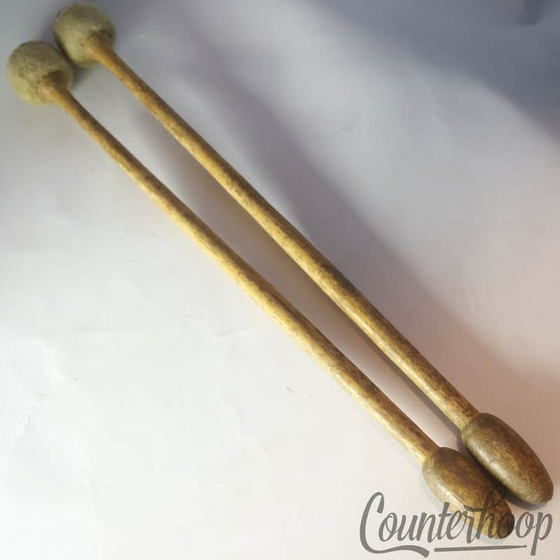 Ludwig #344 Marching Bass Drum Mallets Wood Handles Felt Head Vintage 60s USA image 1