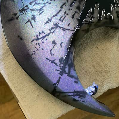 Handpainted Joker Batman Bat shape Brownsville Guitar image 9