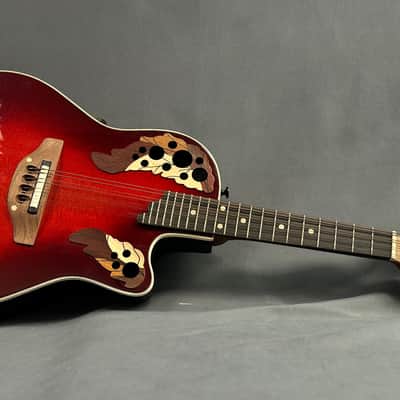 Ovation USA MM68 Acoustic Electric Mandolin - Red Burst w/ Case image 2