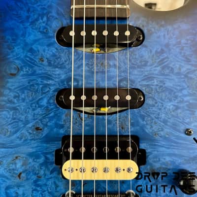 Schecter USA Custom Shop Sunset Custom-II HSS Electric Guitar w/ Case-Ocean Blue Burst Satin image 6