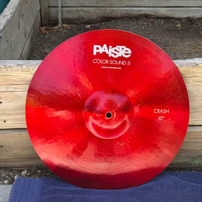 Paiste Colorsound Cymbal Set-14 Heavy hats, 12 Splash, 16 Crash, 18" Crash, 18" Heavy Crash, and 18" China 1980's - Red image 8