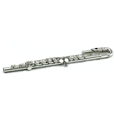 Nickel Plated C foot Flute w Straight & Curved Headjoints Student Model image 2
