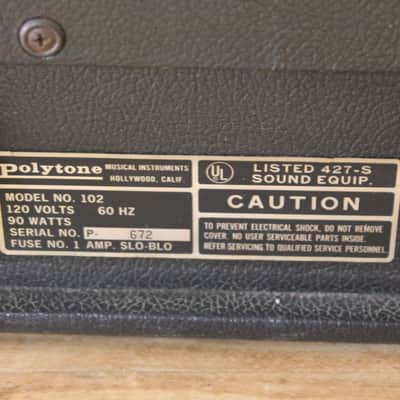 Polytone Model 102  1970s Aged Black Jazz Amp image 6