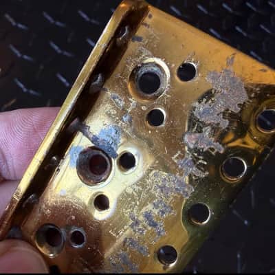 Schecter Brass bridge plate 70s/80s - Brass image 6