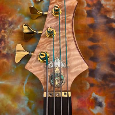 Alembic Dragon Wing Deluxe 5A Quilted Maple LED's 4 String Bass guitar 34" Scale image 8