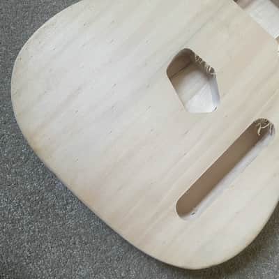 Telecaster Tele Style Basswood Guitar Body, Natural Wood, DIY Blank image 4