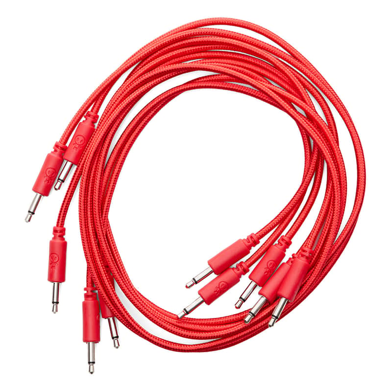 Erica Synths Eurorack Patch Cables (90cm Red Braided x 5) image 1