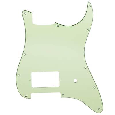 11-Hole Single Covered Humbucker Pickguard for USA/Mexico Fender® Tom DeLonge Strat Style - 3 Ply Mint image 1