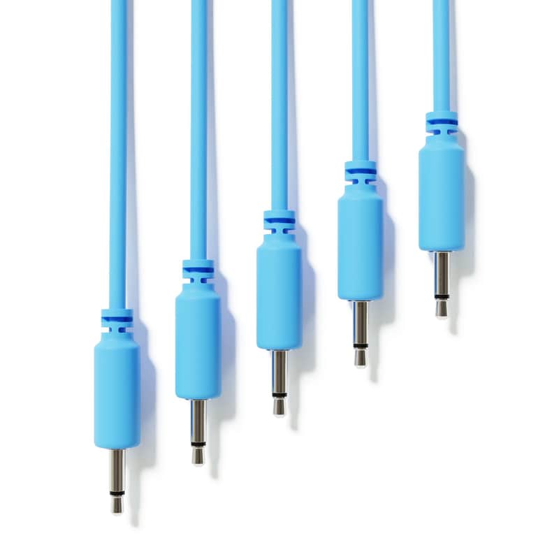 ExcelValley [Blue | 150 cm - 59.06"] 5-Pack - Mono Modular Patch Cables Eurorack Synthesizer image 1