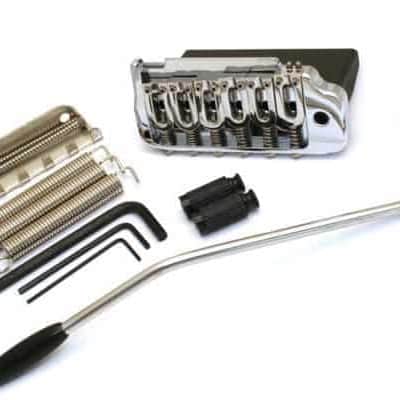 Hipshot 42100V 6 String Contour Tremolo Guitar Bridge - Chrome---chrome image 1