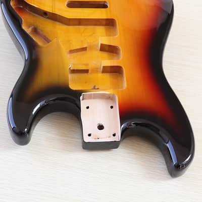 ST Electric Guitar Body Poplar Wood Guitar Barrel Sunburst Color image 3