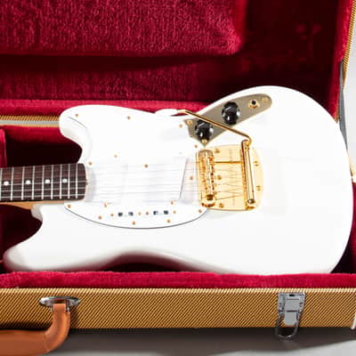 2025 Fender Japan MIJ Traditional 60s Mustang White Pearl Matching Headstock Gold Hardware image 1