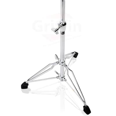 GRIFFIN Concert Stand-Up Snare Drum Stands (2-Pack) | Tall Adjustable Chrome Stand for Practice Pads & Drums | Extended-Height Hardware Mount Holder with Basket Clamp image 4