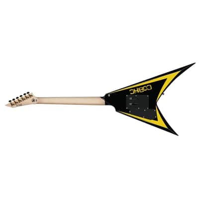 ESP LTD Alexi Laiho Signature 20th Anniversary Arrowhead Guitar w/ EMG Pickup & Hardshell Case - Black with Yellow Bevels image 6